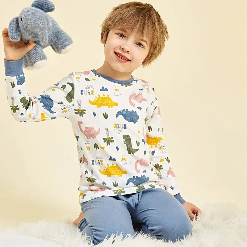 2 4 6 8 10 12 14 Yrs Boys Pajamas Baby Winter Bed Set Sleepwear Children's Clothing Girls Cartoon Pijamas Loungewear Kids Pijama
