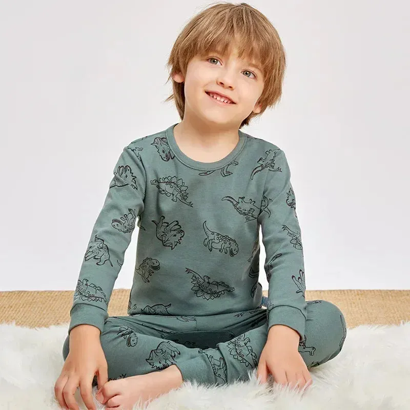 2 4 6 8 10 12 14 Yrs Boys Pajamas Baby Winter Bed Set Sleepwear Children's Clothing Girls Cartoon Pijamas Loungewear Kids Pijama
