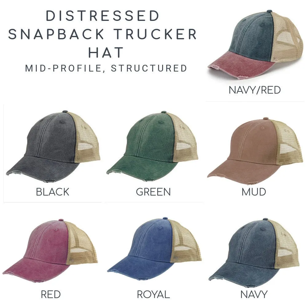 Alaska Hat - Distressed Snapback Trucker Hat - Alaska State Outline - Many Colors Available
