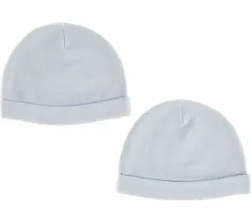 Blue Cotton Baby Hats - 2 Pack
