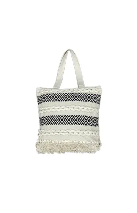 Boho Nomad Cotton Handmade Tufted Beach Tote Bag