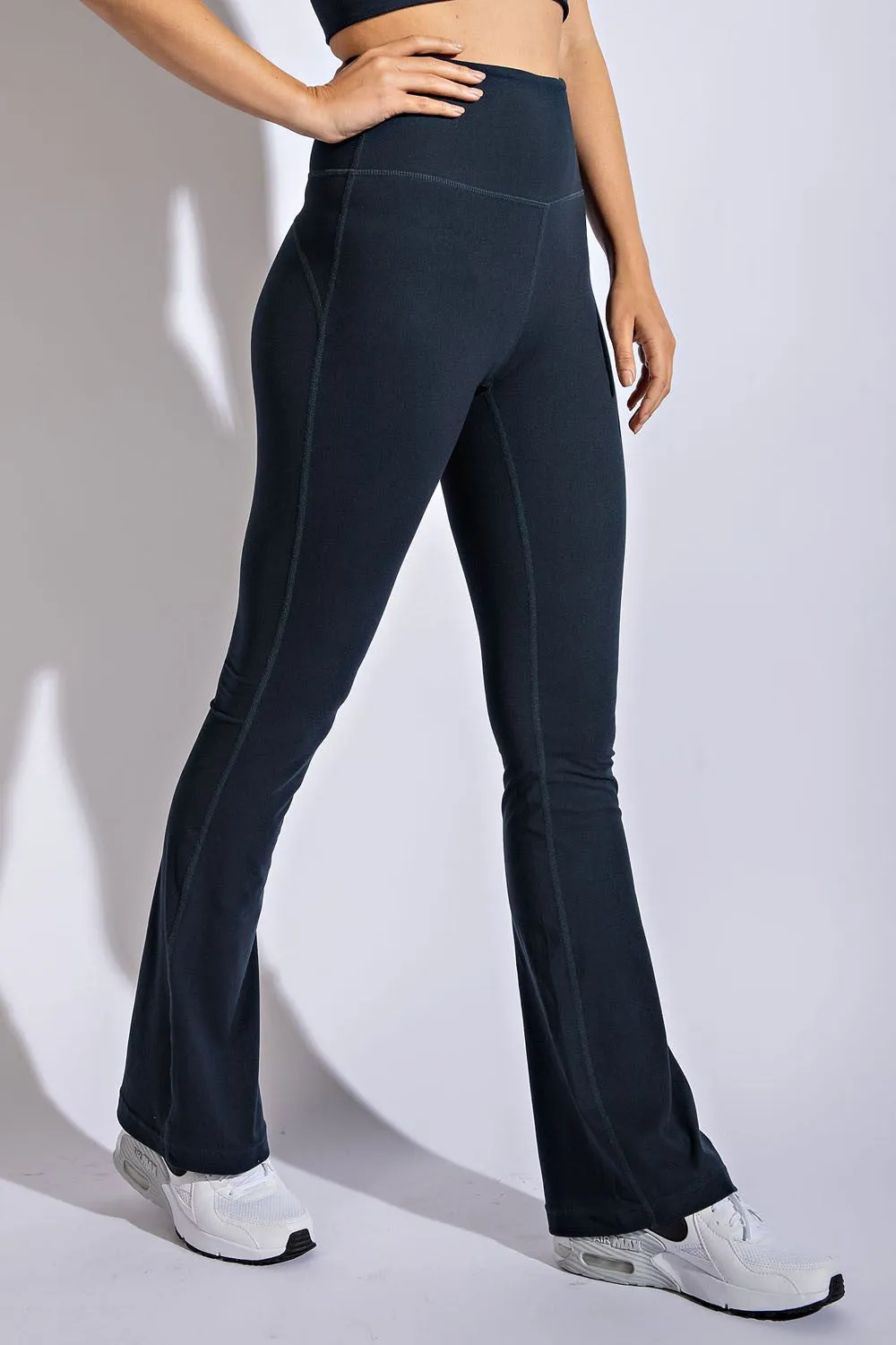 Butter Hi Waist Band Bell Bottom Pants