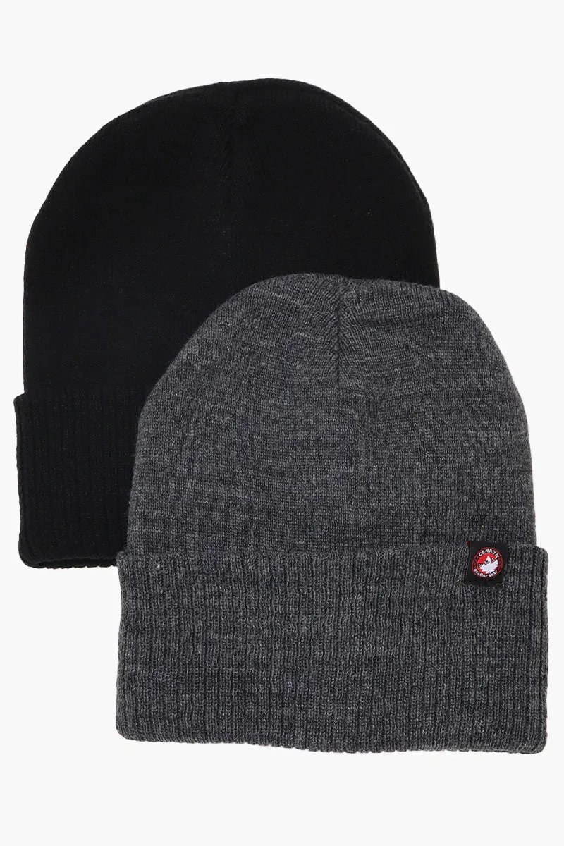 Canada Weather Gear 2 Pack Ribbed Hat - Grey