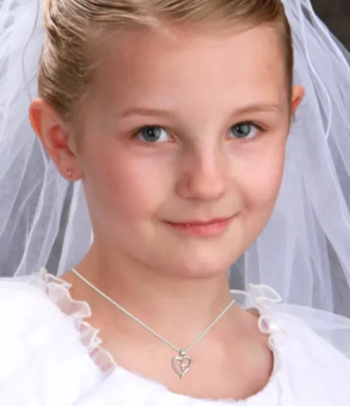 Children's Dancing Cross Heart Necklace