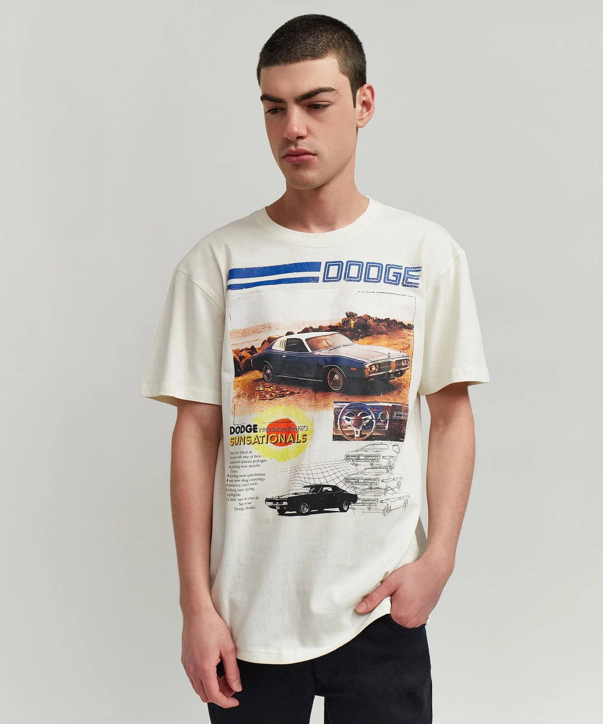 Dodge Retro Short Sleeve Tee - Cream