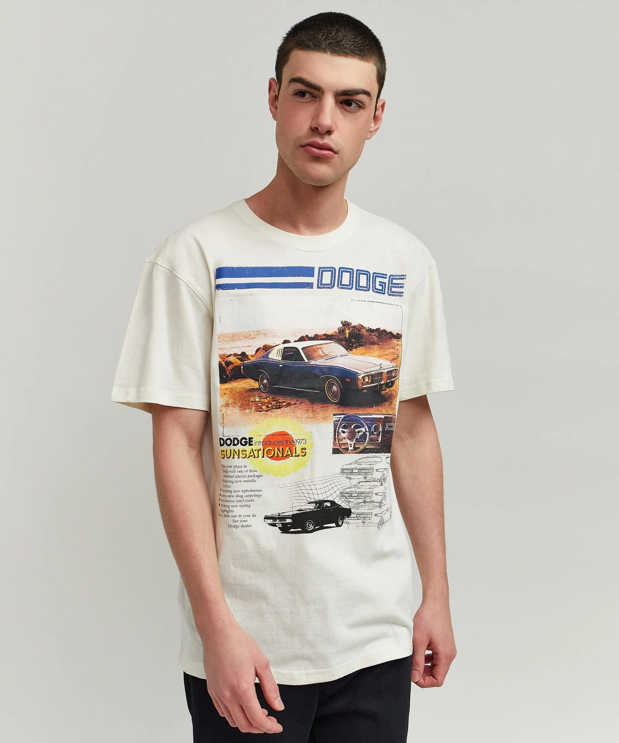 Dodge Retro Short Sleeve Tee - Cream