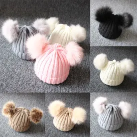 “Double Poof” Wool Knitted Hat