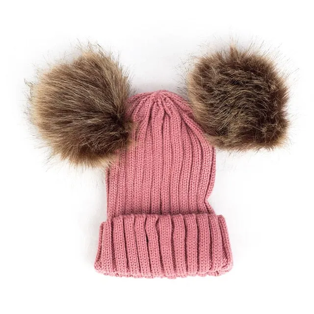 “Double Poof” Wool Knitted Hat