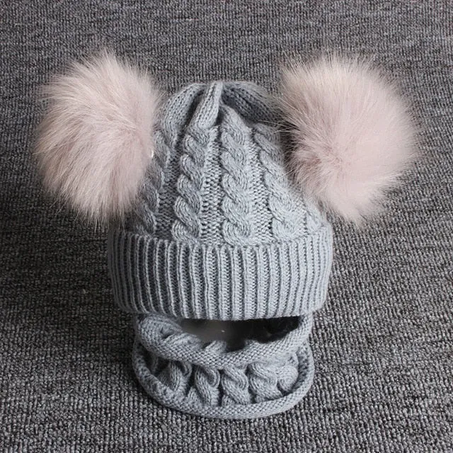 “Double Poof” Wool Knitted Hat