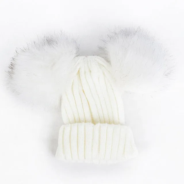 “Double Poof” Wool Knitted Hat