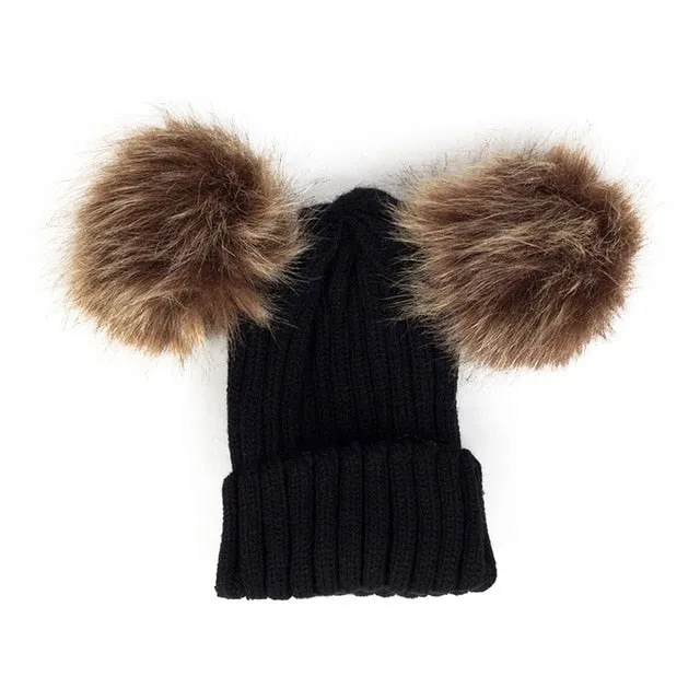 “Double Poof” Wool Knitted Hat