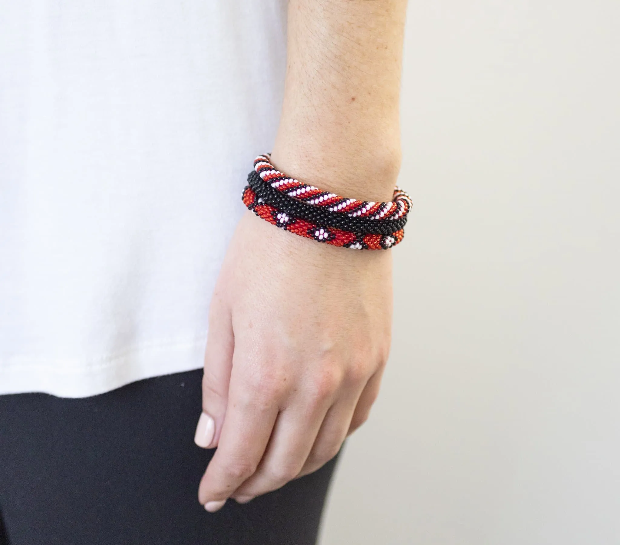 Game Day Roll-On® Bracelets <br> Red, Black, & White