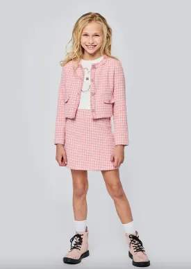 Hannah Banana - Pink Houndstooth Skirt
