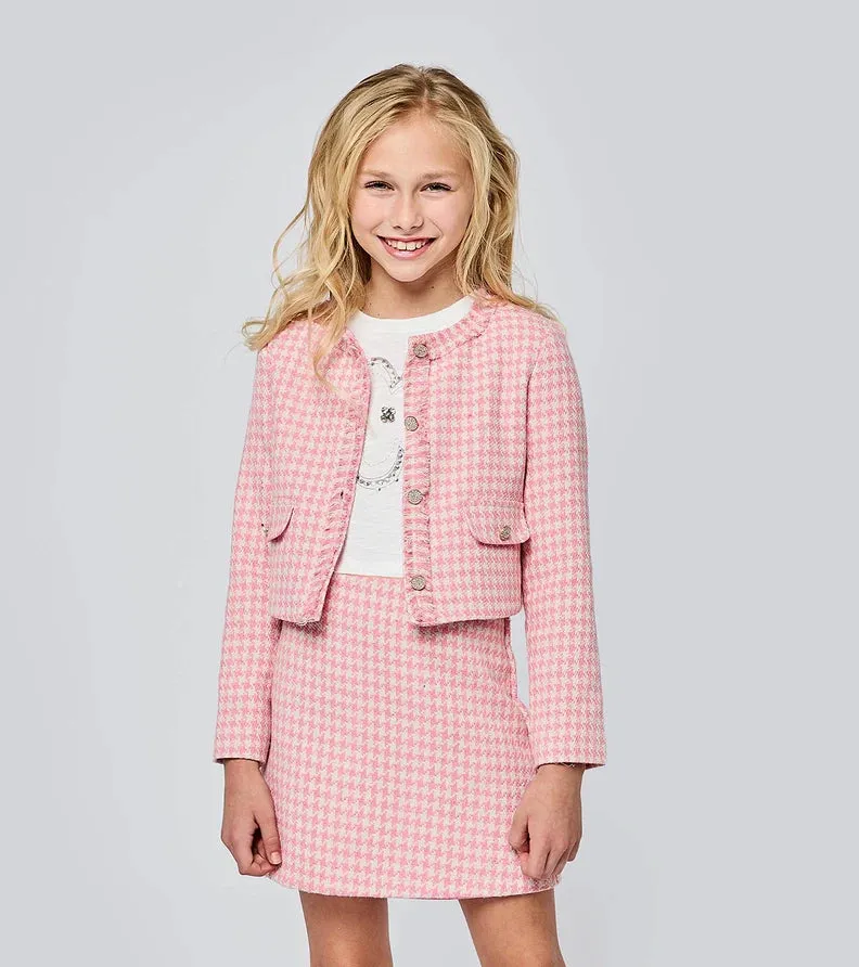 Hannah Banana - Pink Houndstooth Skirt