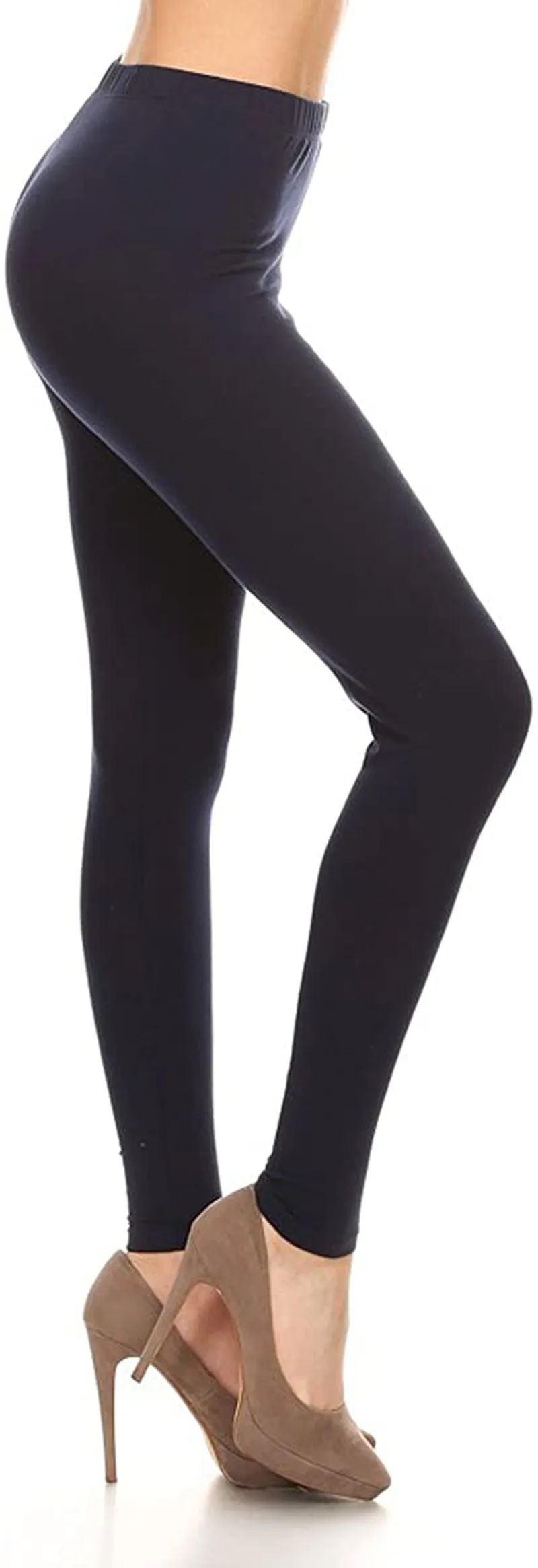 Leggings Depot Cotton Women's Premium Quality Ultra Soft Solid Leggings