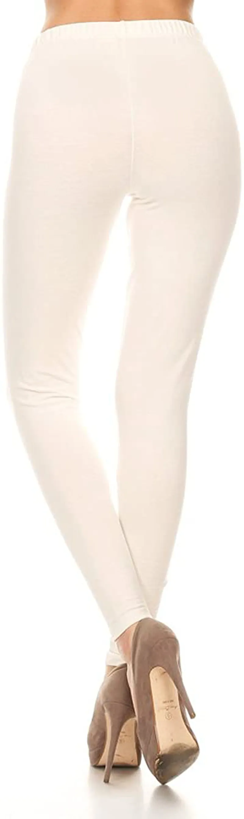 Leggings Depot Cotton Women's Premium Quality Ultra Soft Solid Leggings