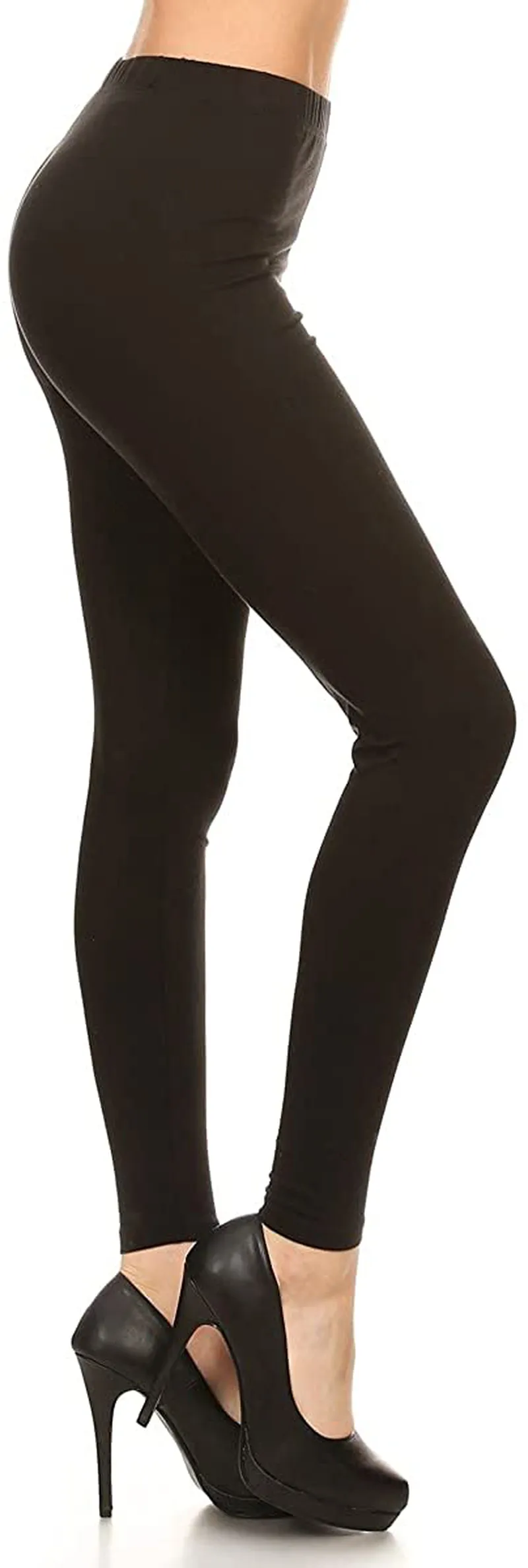 Leggings Depot Cotton Women's Premium Quality Ultra Soft Solid Leggings