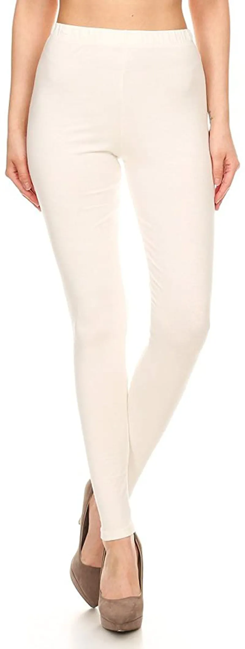 Leggings Depot Cotton Women's Premium Quality Ultra Soft Solid Leggings