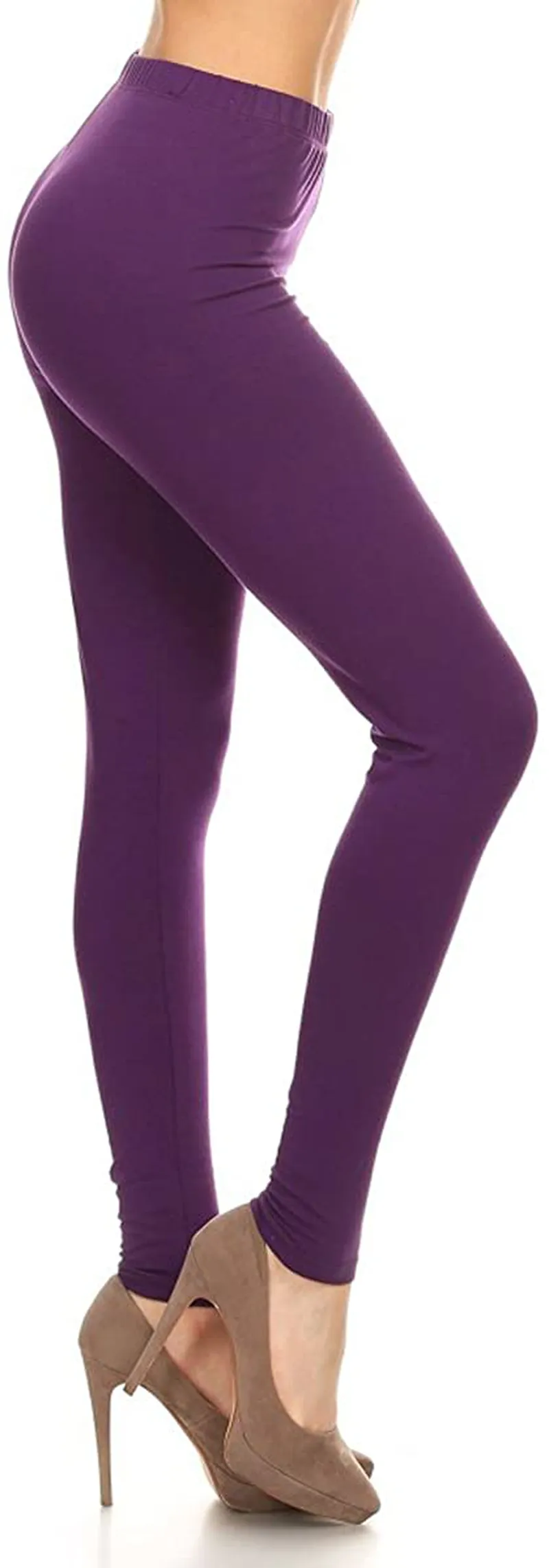 Leggings Depot Cotton Women's Premium Quality Ultra Soft Solid Leggings