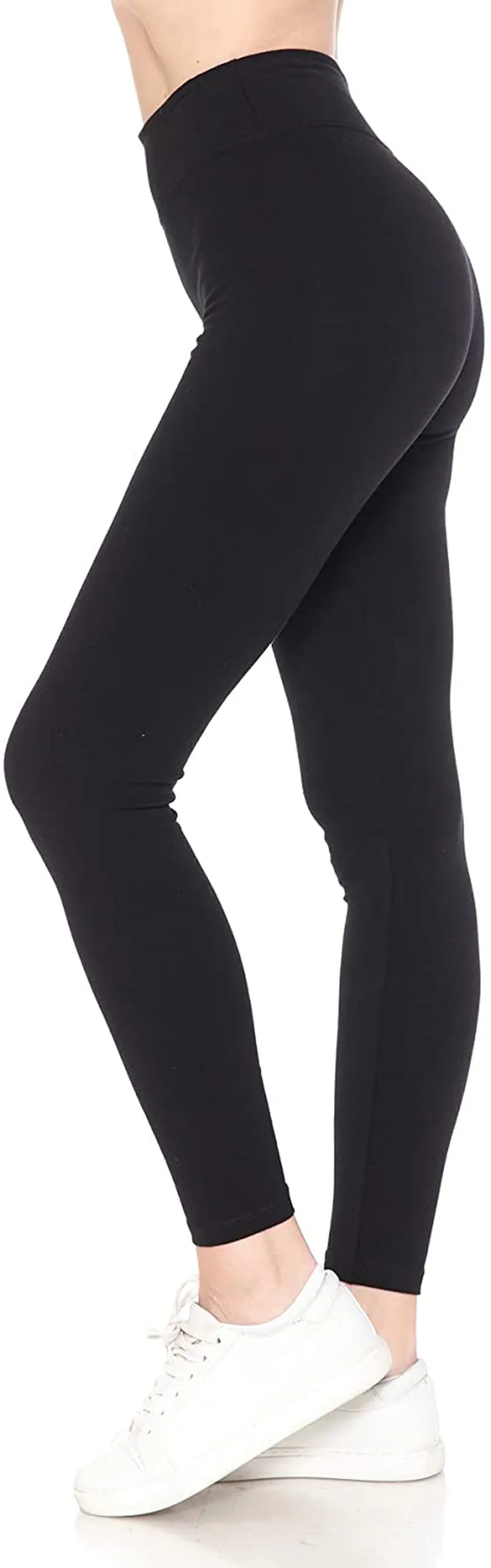 Leggings Depot Cotton Women's Premium Quality Ultra Soft Solid Leggings