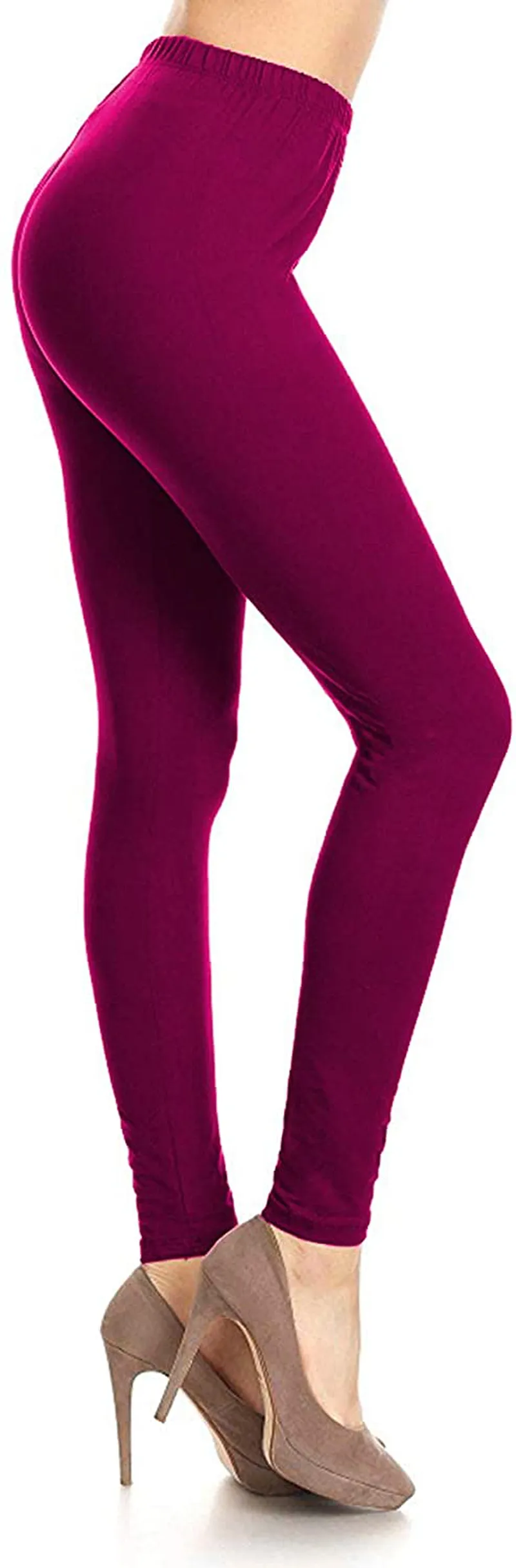Leggings Depot Cotton Women's Premium Quality Ultra Soft Solid Leggings