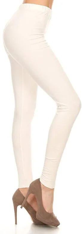 Leggings Depot Cotton Women's Premium Quality Ultra Soft Solid Leggings