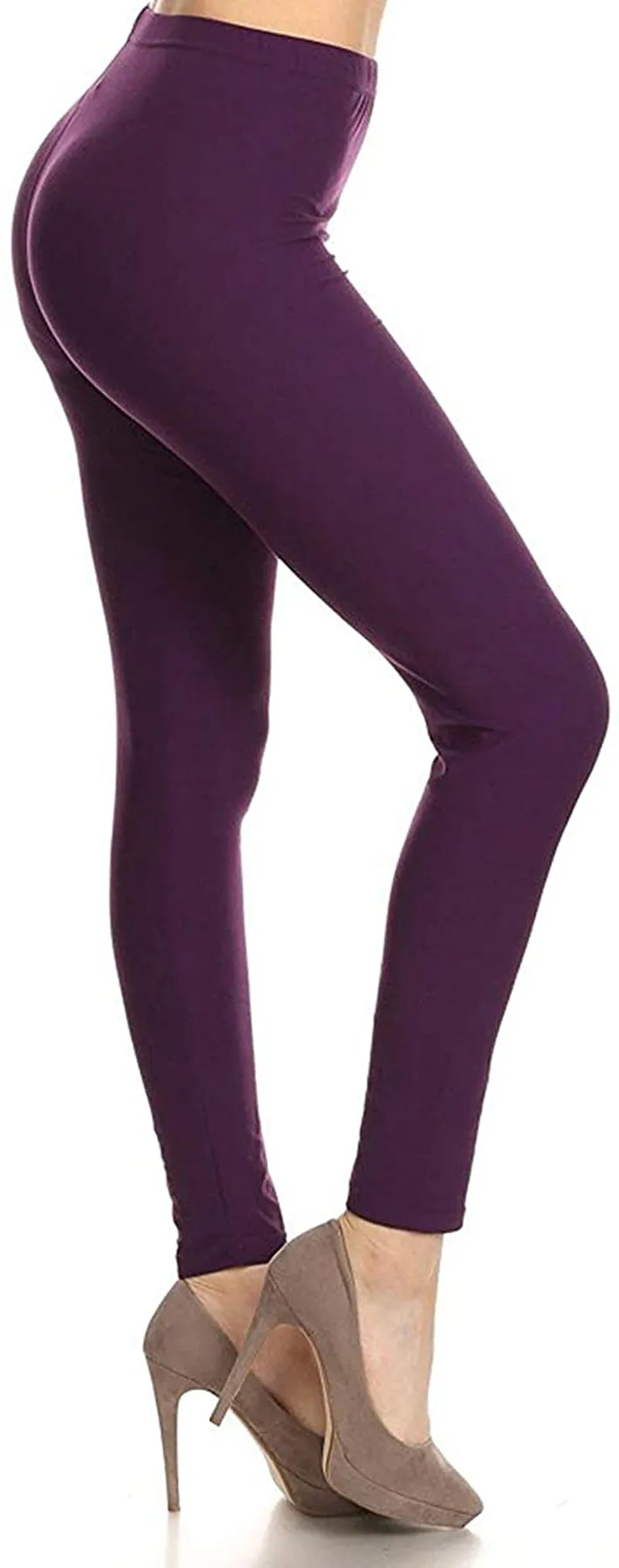 Leggings Depot Cotton Women's Premium Quality Ultra Soft Solid Leggings