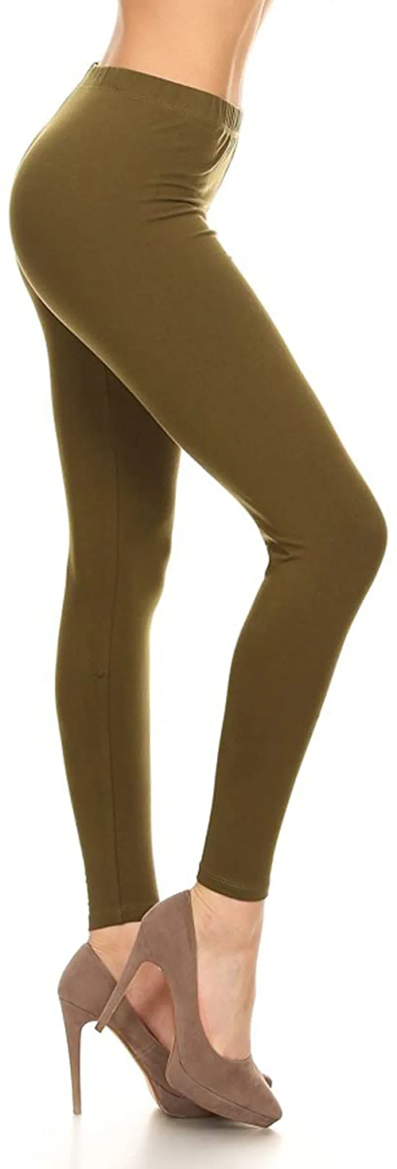 Leggings Depot Cotton Women's Premium Quality Ultra Soft Solid Leggings