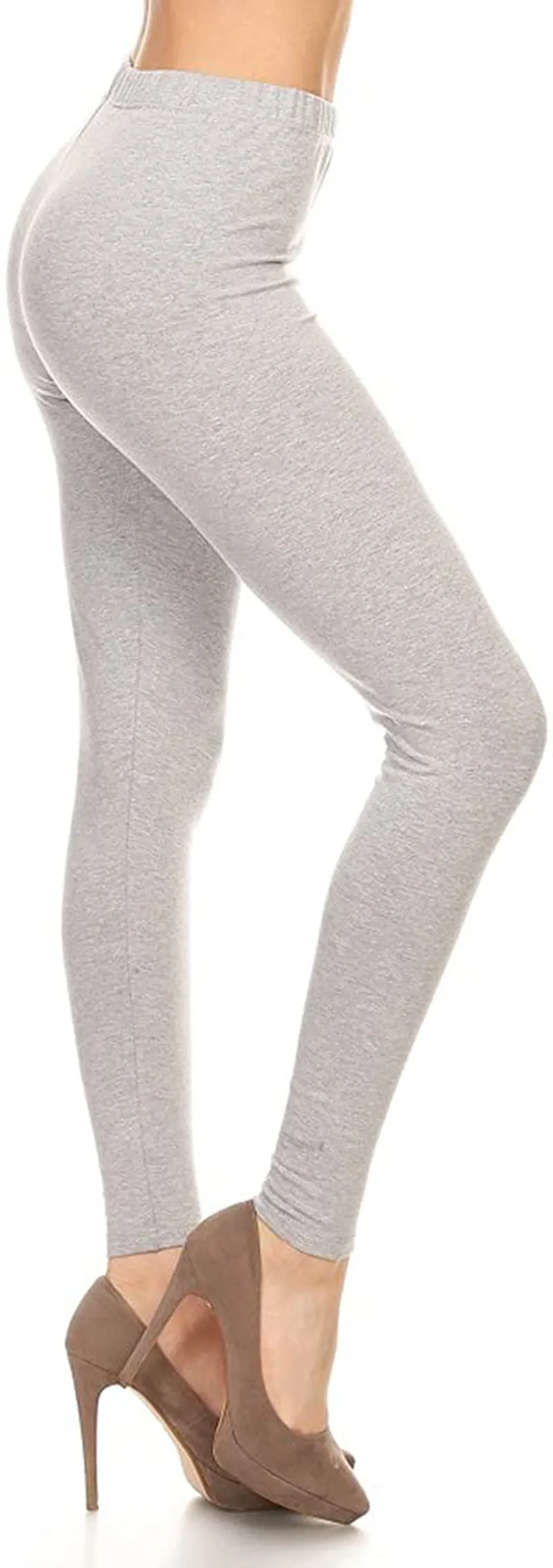 Leggings Depot Cotton Women's Premium Quality Ultra Soft Solid Leggings