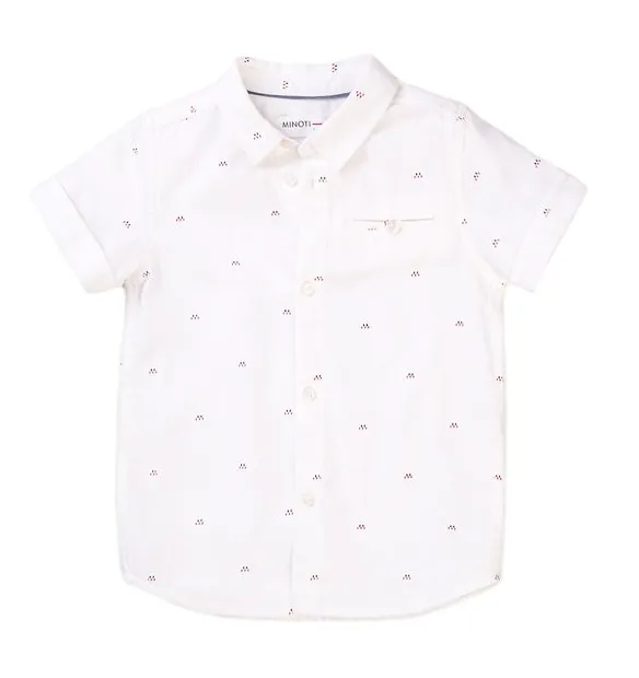 Minoti Boys Shirt Short Sleeve White (3-6yrs)