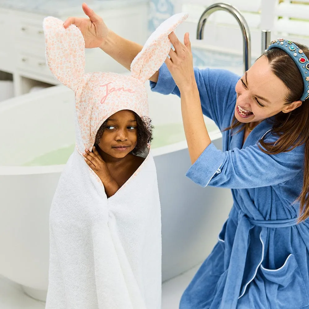 Percale Kids’ Bunny Hooded Towel