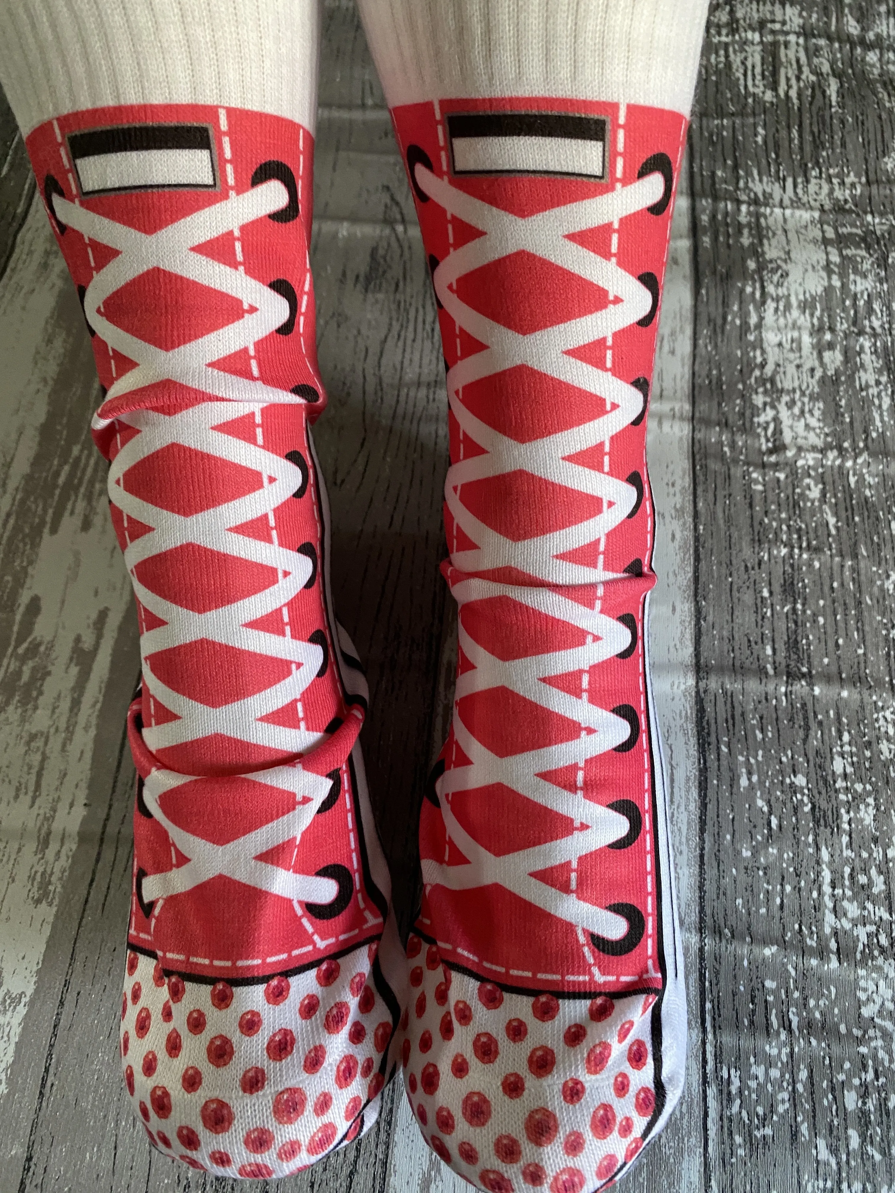 Pink lace up fun dress socks/ womens socks