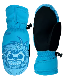 POW Critter Kids' Mittens - Canal Blue - 2023