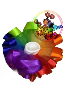 Rainbow socks Rainbow ribbon and tulle