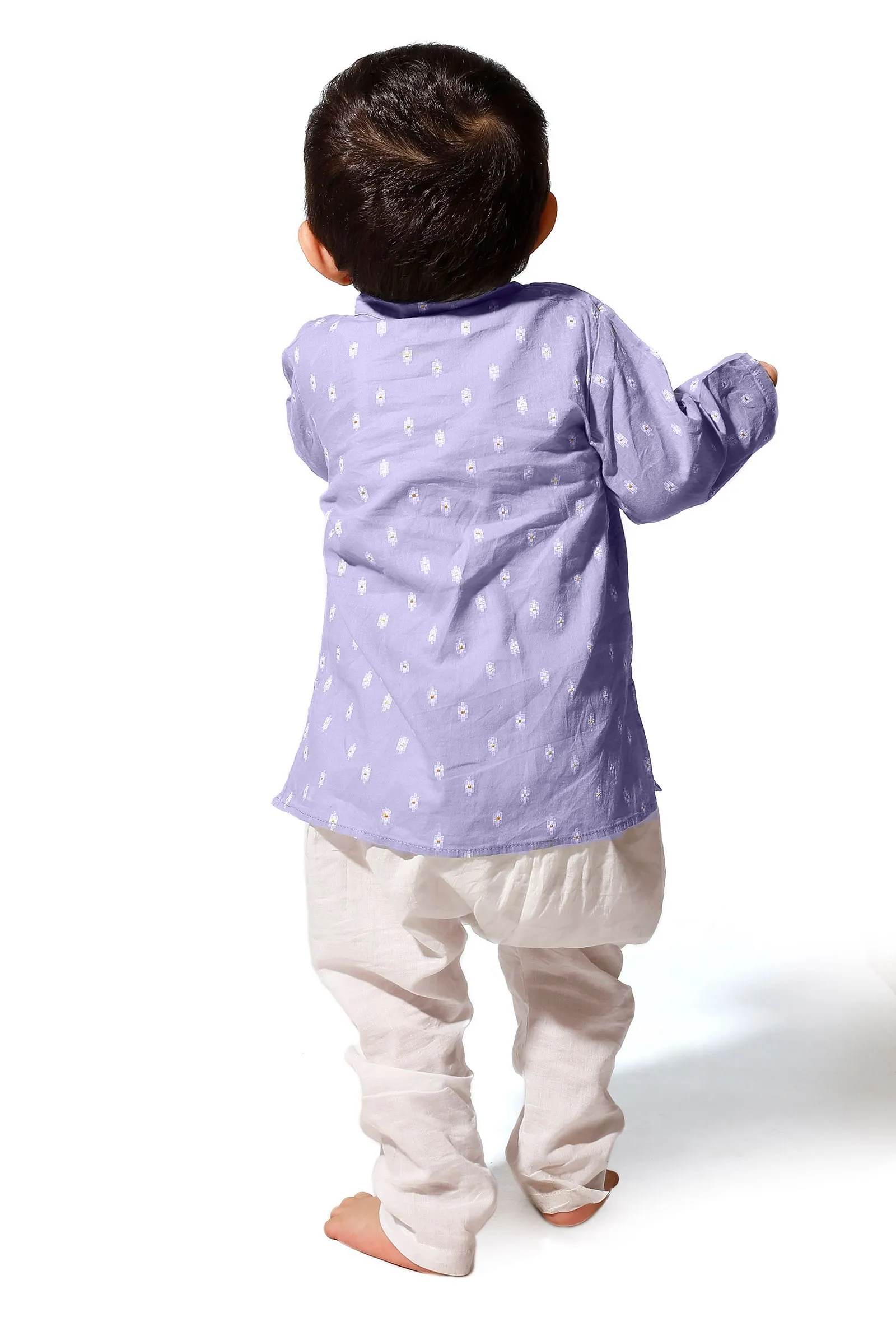 Tawny Blue Cotton Kurta Pyjama Set