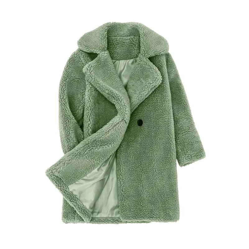 Warm Lamb's Wool Jackets For Girls Boys Winter Fleece Outerwear Autumn Children Fashion Single-Breasted Coats Big Kids Clothes