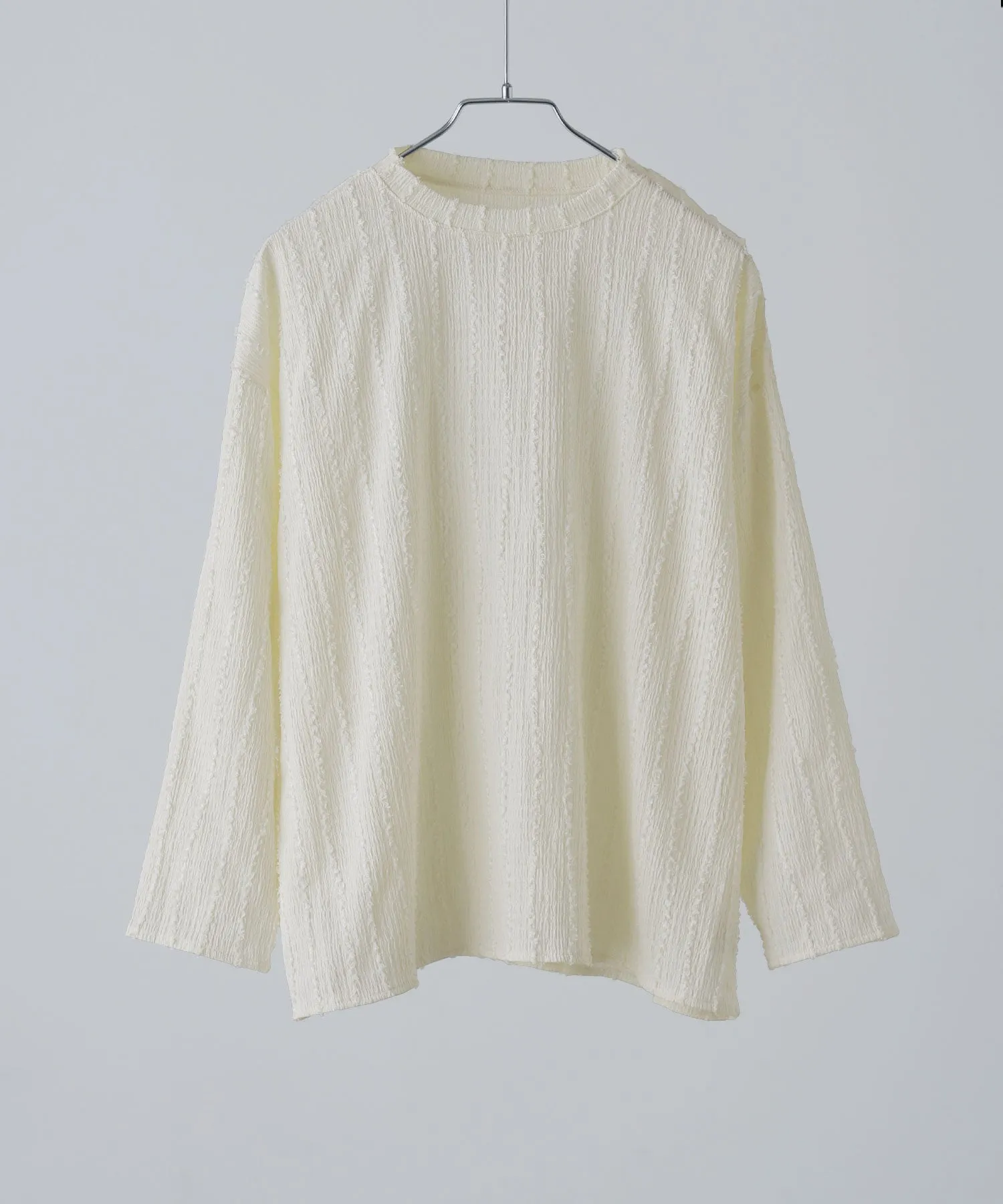 Wave fringe jacquard tops