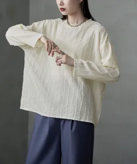 Wave fringe jacquard tops